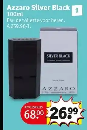 Kruidvat Azzaro silver black 100ml aanbieding