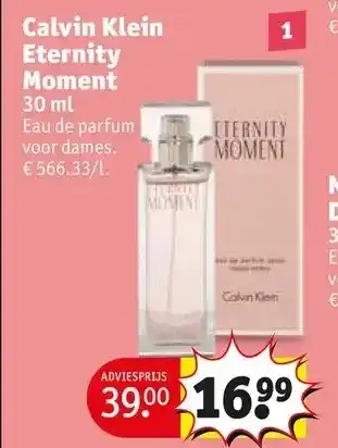 Kruidvat Calvin klein eternity moment 30 ml aanbieding