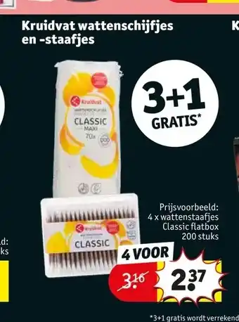 Kruidvat Kruidvat wattenschijfjes en -staafjes aanbieding