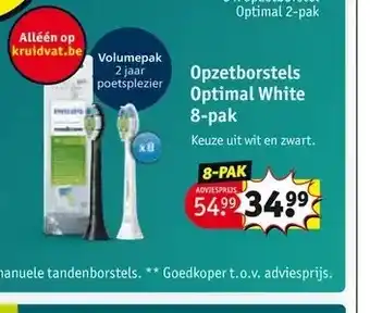 Kruidvat Opzetborstels optimal white 8-pak aanbieding