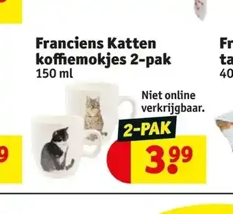 Kruidvat Franciens katten koffiemokjes 2-pak 150 ml aanbieding