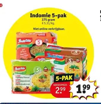 Kruidvat Indomie 5-pak 375 gram aanbieding