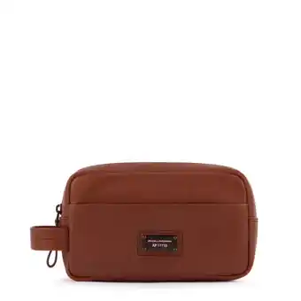 Piquadro harper clutch toiletry bag tobacco