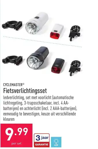 ALDI Cyclemaster Fietsverlichtingsset aanbieding