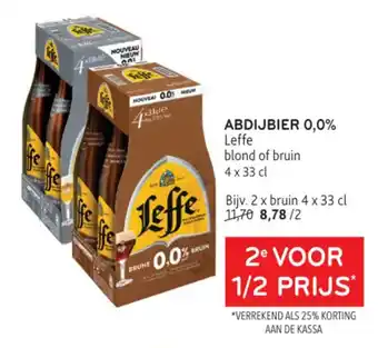 ABDIJBIER 0,0% Leffe blond of bruin 4 x 33 cl
