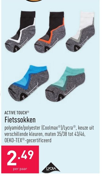 ALDI Active Touch Fietssokken aanbieding