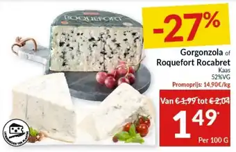 Intermarché Gorgonzola of Roquefort Rocabret aanbieding