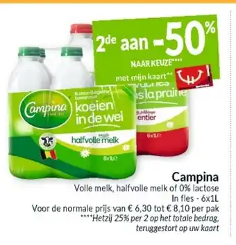 Intermarché Campina Volle melk, halfvolle melk aanbieding