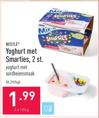 ALDI Nestlé Yoghurt met Smarties, 2 st. aanbieding