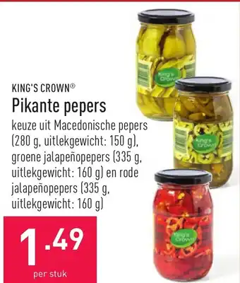 ALDI King's Crown Pikante pepers aanbieding