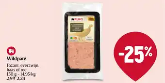 Wildpaté Fazant, everzwijn, haas of ree 150 g