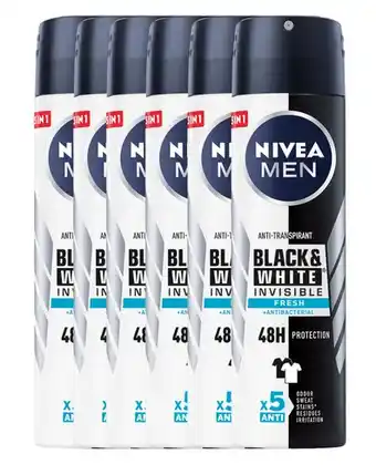 De Online Drogist Nivea men black & white invisible fresh deodorant spray voordeelverpakking aanbieding