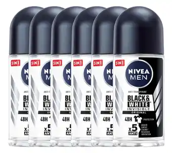 De Online Drogist Nivea men black & white invisible original roll-on voordeelverpakking aanbieding