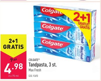 ALDI Colgate Tandpasta, 3 st. aanbieding