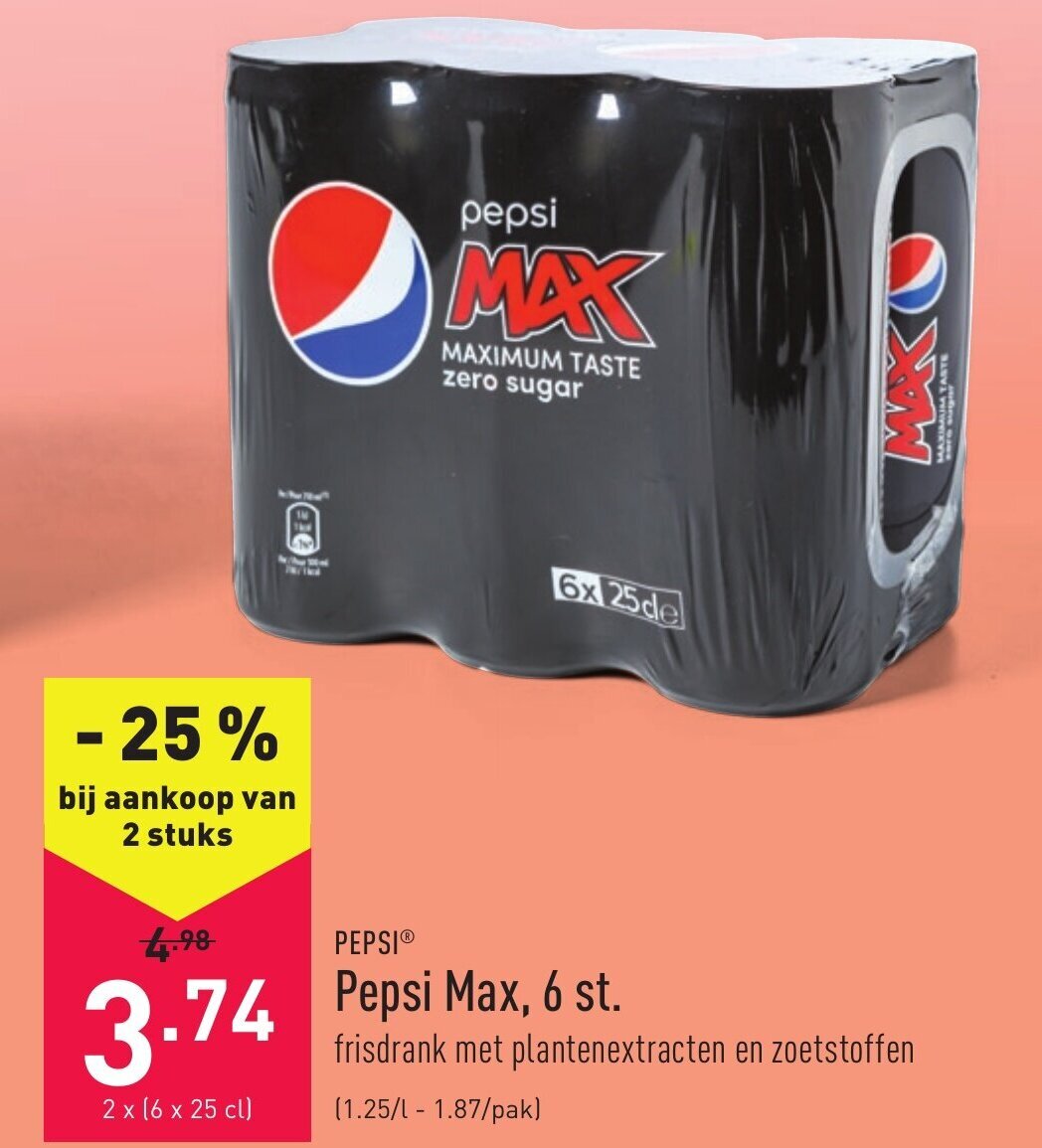 Pepsi Max, 6 st. promotie bij ALDI
