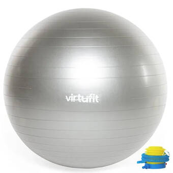 Fitwinkel Virtufit anti-burst fitnessbal pro - gymbal - swiss ball - met pomp - grijs - 65 cm - tweedekans aanbieding
