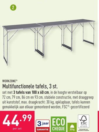Workzone Multifunctionele tafels, 3 st.