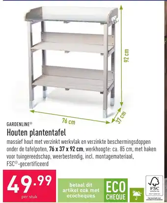 ALDI Garden Line Houten plantentafel aanbieding