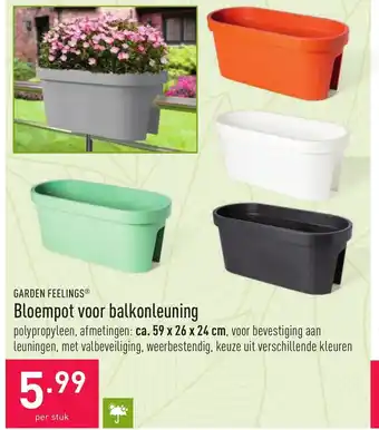 ALDI Garden Feelings Bloempot voor balkonleuning aanbieding