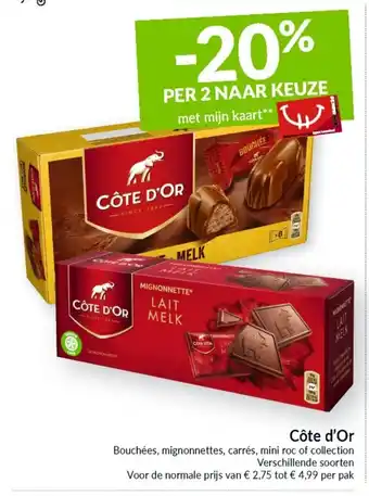 Intermarché Cote D'Or Bouchees, mignonnettes, carres, mini roc of collection aanbieding
