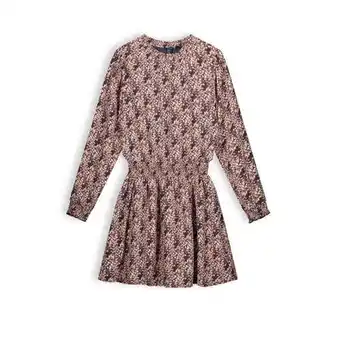 Kleertjes.com Nobell' nobell’ jurk moory van gerecycled polyester 433 dark roast brown bruin meisjes gerecycled polyester (duurzaam) ronde aanbieding