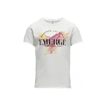 Kleertjes.com Only kids girl t-shirt koglucy met printopdruk wit meisjes katoen ronde hals aanbieding