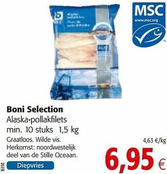 Colruyt Boni selection alaska-pollakfilets aanbieding