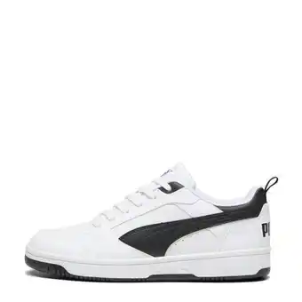 Puma rebound v6 lo sneakers wit/zwart jongens/meisjes imitatieleer meerkleurig