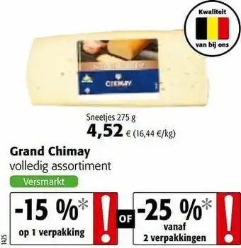 Colruyt Grand chimay sneetjes aanbieding