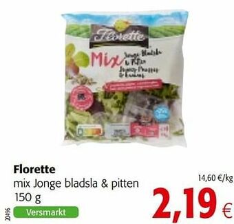 Colruyt Florette mix jonge bladsla + pitten aanbieding