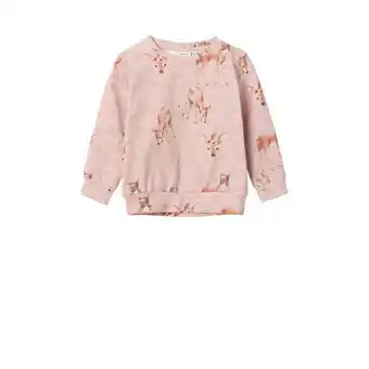 Name it mini sweater nmfobambi met all over print lichtroze all over print