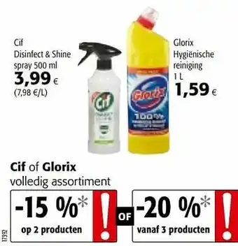 Colruyt Cif disinfect + shine spray aanbieding