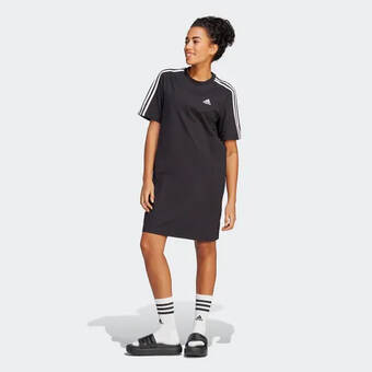 La Redoute Adidas t-shirt jurk essentials 3-stripes aanbieding