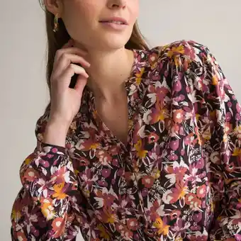 Anne weyburn bedrukte tuniek, tuniekhals, lange mouwen