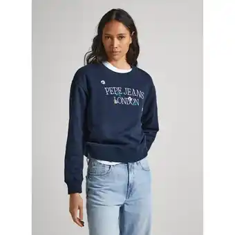 La Redoute Pepe jeans sweater met ronde hals, logo vooraan aanbieding