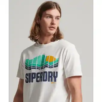 La Redoute Superdry bedrukt t-shirt met korte mouwen en ronde hals aanbieding