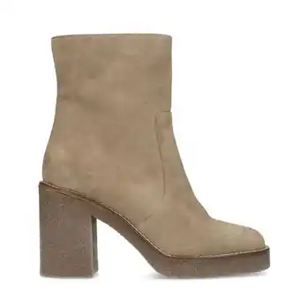 Manfield Manfield beige suède enkellaarsjes met hak aanbieding