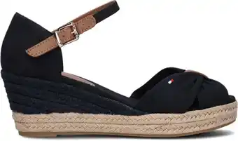 Tommy hilfiger dames espadrilles basic open toe mid wedge - blauw