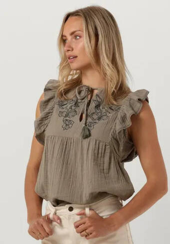 Omoda Circle of trust dames blouses simone blouse - groen aanbieding