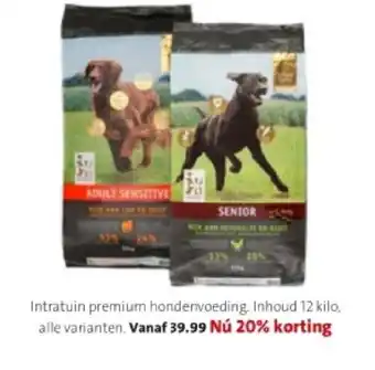 Intratuin Intratuin premium hondenvoeding. inhoud 12 kilo aanbieding