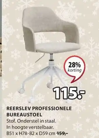 Jysk Reerslev professionele bureaustoel aanbieding
