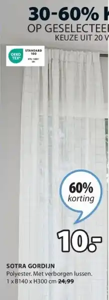 Jysk Sotra gordijn aanbieding