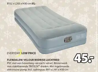 Jysk Flendalen/ velour midrise luchtbed aanbieding