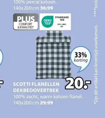 Jysk Scotti flanellen dekbedovertrek aanbieding