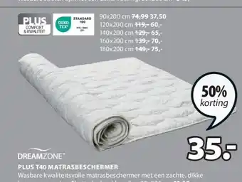 Jysk Plus t40 matrasbeschermer aanbieding