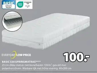 Jysk Basic s50 springmatras aanbieding