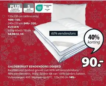Jysk Galdeberget eendendons dekbed aanbieding