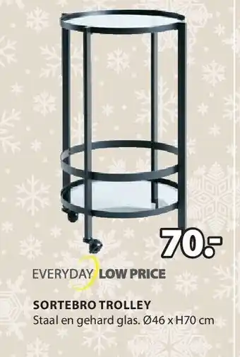 Jysk Sortebro trolley aanbieding