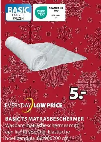 Jysk Basic t5 matrasbeschermer aanbieding