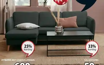 Jysk Zitbank met chaise longue aanbieding